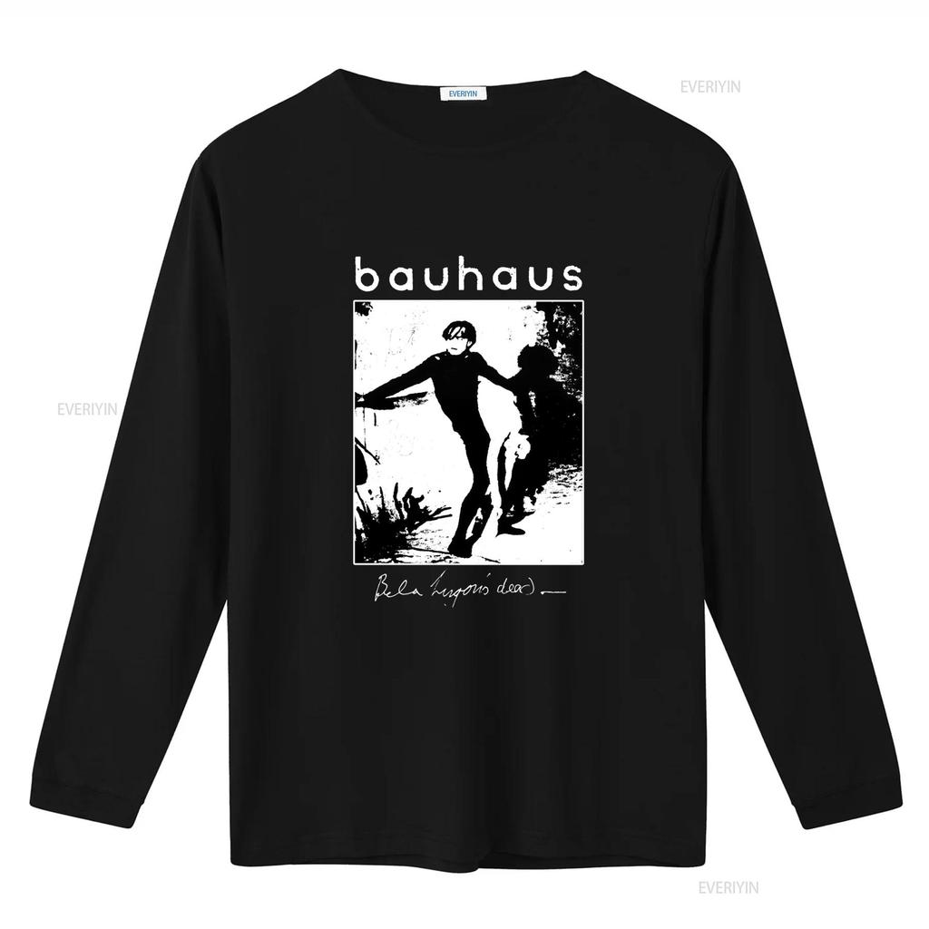 Bauhaus 1989 Bela Lugosis Dead Stile Vintage Cotone Maglietta Nera Design Retrò Tessuto Confortevole vintage Lavata Casual Morbida