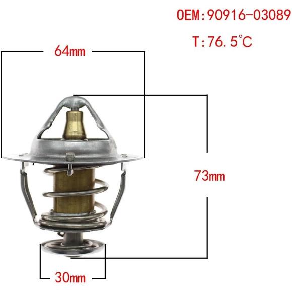 No. 90916-03089 Engine Coolant Thermostat Compatible with Toyota Landcruiser 70 80 100 200 Series 1PZ 1HZ 1HD T 1VD 9091603089