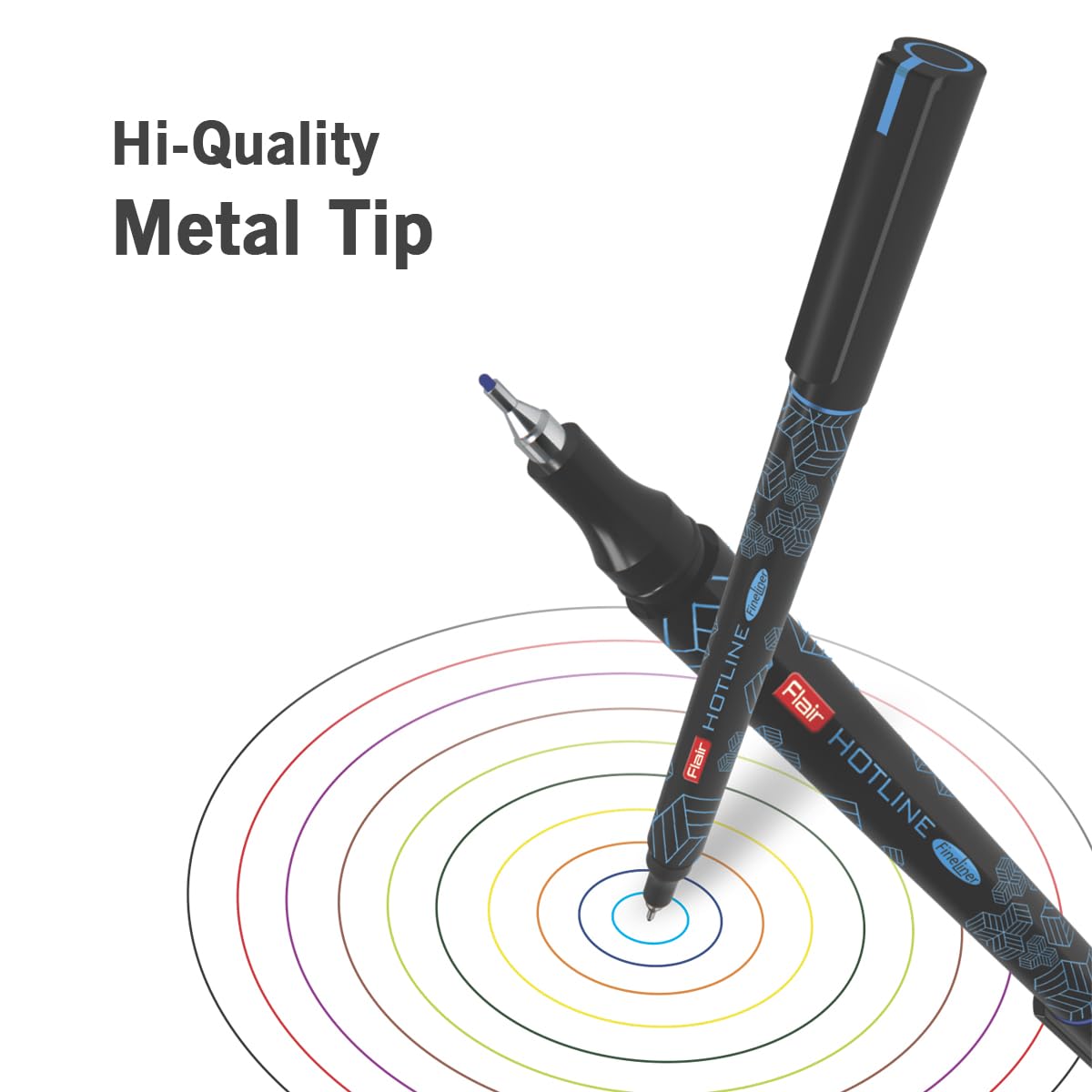 Flair Fineliner Hotline Hi Quality Metal Tip, Pack of 10 Pens 1 Count (Pack of 10)