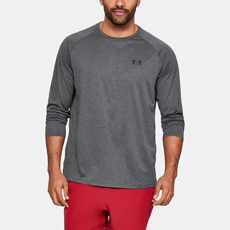 Under Armour Tech T Shirts Men's Carbon Gray Crew Neck Moderate Straight Fit 1328496-090