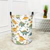 1pc Dinosaur & Cloud Laundry Basket - Modern Round Storage Bin with Handle, Vibrant Watercolor Dinosaur Design, Hamper Suitable for Apartment Living,,