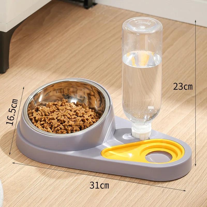 1 PCS Cat Bowl Pet Feeder Dog Cat Food Bowl And Water Dispenser Double Bowl Large Capacity Feeder Dish