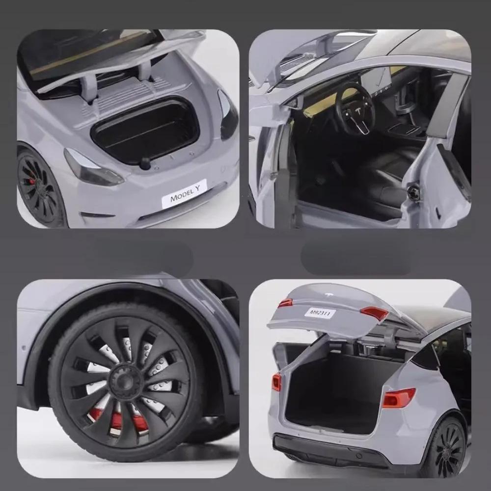 Ny 1/24-skalamodell Y Diecast Alloy Lekemodeller Bilsimulering med lyd og lys Trekk tilbake Funksjon Samling Gutter Leketøy Gaver