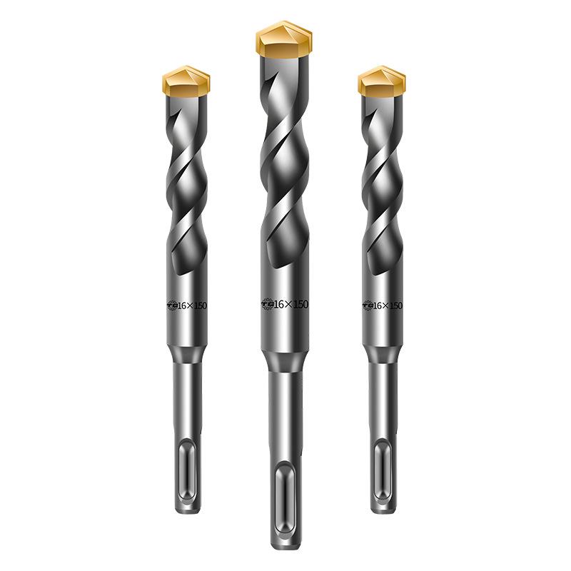 Tiangong Alloy Electric Concrete Drill Bit - Impact, Square & Round Handles, Four Pits, Two Grooves