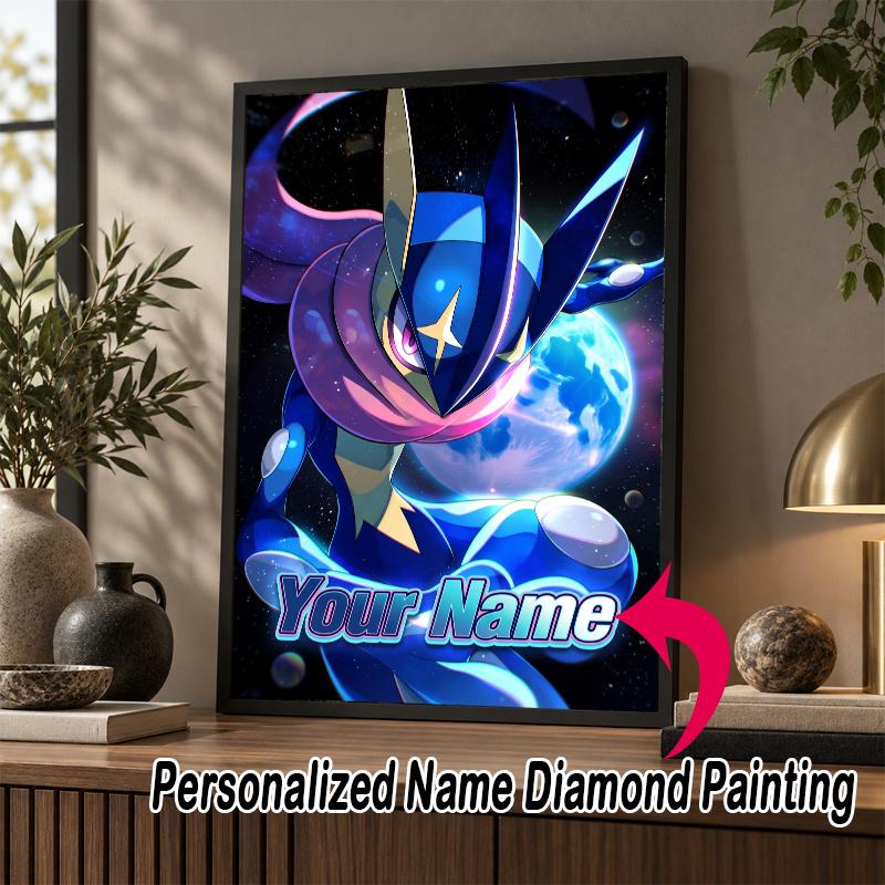 Personalized Greninja Diamond Art Custom Name 5D Diamond Painting Full Drill DIY Craft
