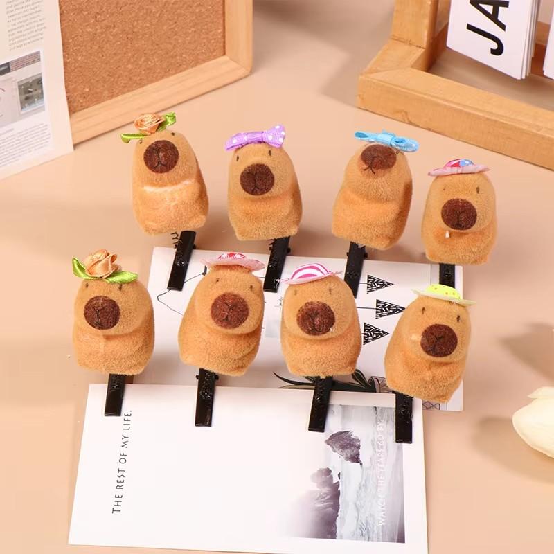 10-100PCS Kawaii Bow Tie Little 3D Capybara Hairpin Spring Clip Duckbill Clip Bangs Clips Side Clips Headwear Hair Accessories