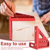 Multi-Angle Measuring Ruler, 45/90 Degree Carpenter Square Aluminum Miter Drawing Line Ruler, Imperial Woodworking Square Tools
