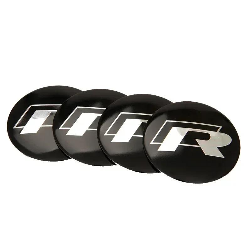 Pegatinas Centrales para Ruedas de Coche de 56MM Insignia de Tapacubos para Volkswagen VW RLINE GTI ABT SR Golf 6 7 8 MK3 MK7 Polo Tiguan Touran Beetle Jetta