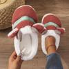 2025 Christmas elk cartoon cute warm home plush slippers