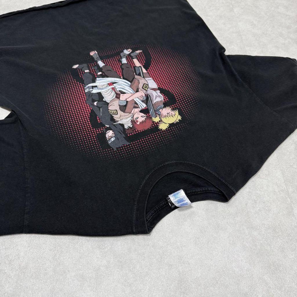 [USED] Vintage 2000s Naruto Gaara Short Sleeve Shirt, Anime, Manga, Black, 12
