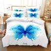 Blue Butterfly Duvet Cover Set King Size 220x240 Double Bed Single 3D Queen Bedding Sets Pink Full Twin Quilt Linen Pillowcase