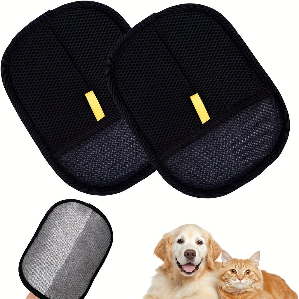 1 buc Mănușă de îndepărtare a părului de animale de companie cu două fețe, eficientă pentru colectarea părului de pisică și câine de pe canapea, covor, așternuturi și scaune auto, instrument esențial pentru curățarea casei