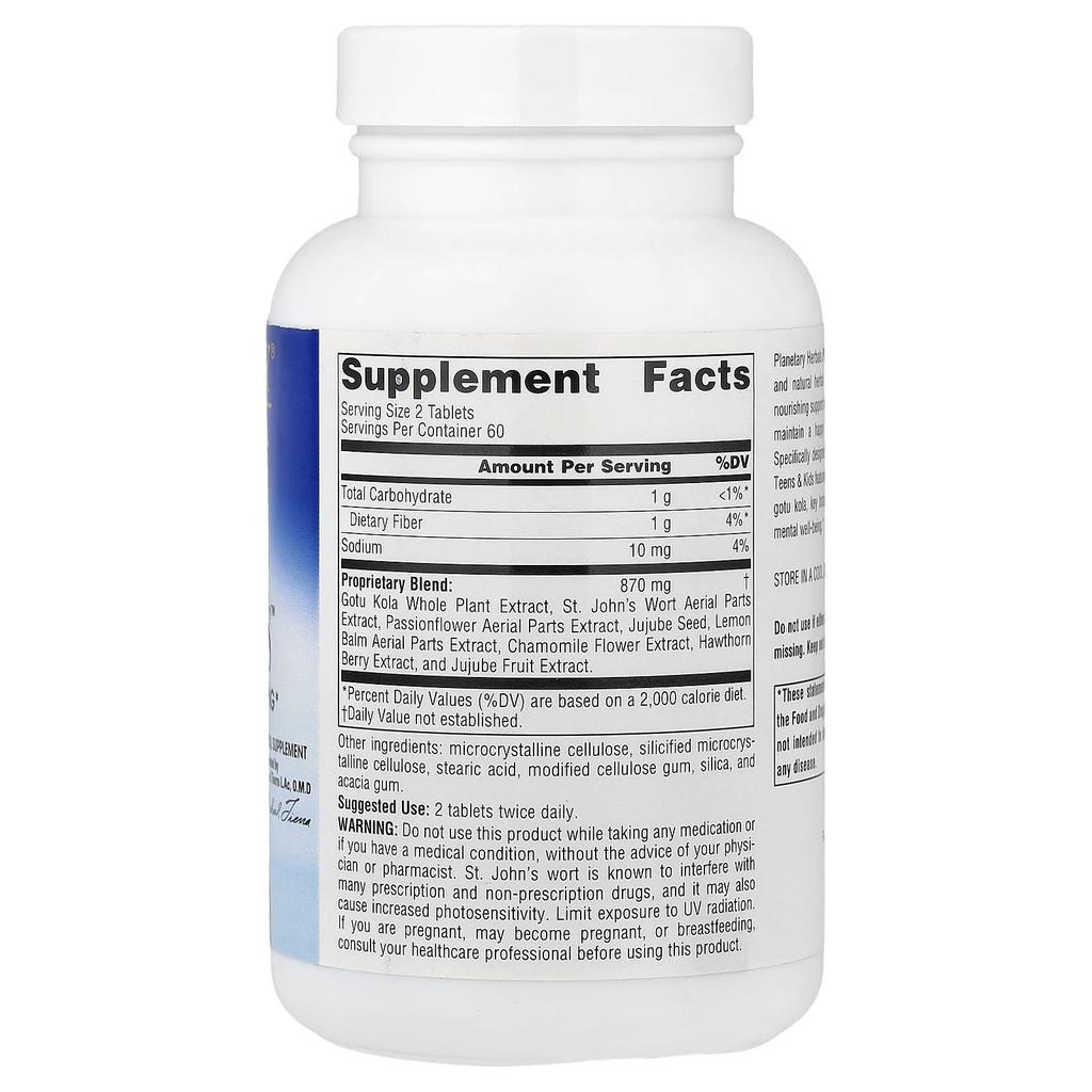 Planetary Herbals, Positive Teens & Kids™, 120 Tablets