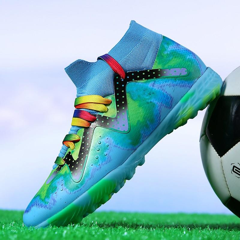 Football Shoes C Luo Assassin CR Shattered Nails Spikes High Top Student Game Training Shoes