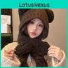 Bear Knit Winter Hat Neck Warmer Set For Women With Warmth And Windproof Protection