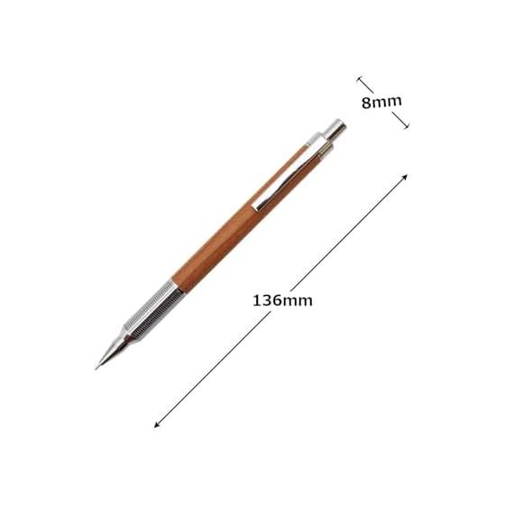 Luddite EverDraw Wood Mechanical Pencil 0.5mm Cherry Wood Low Center of Gravity Design Wooden Barrel