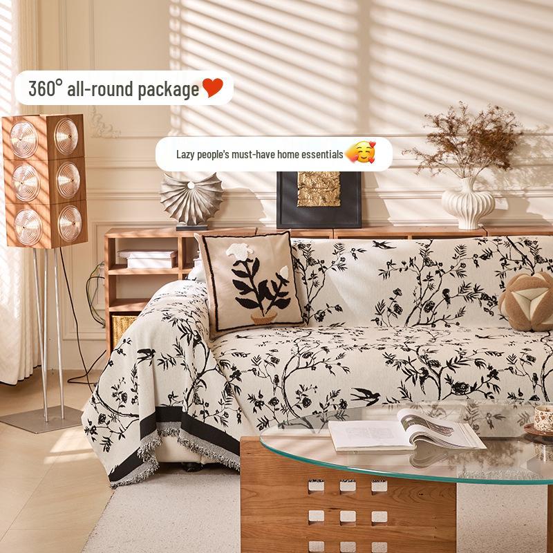 Französischer Retro Chenille Sofabezug - Universal Vier Jahreszeiten Anti-Katzenkratzschutz