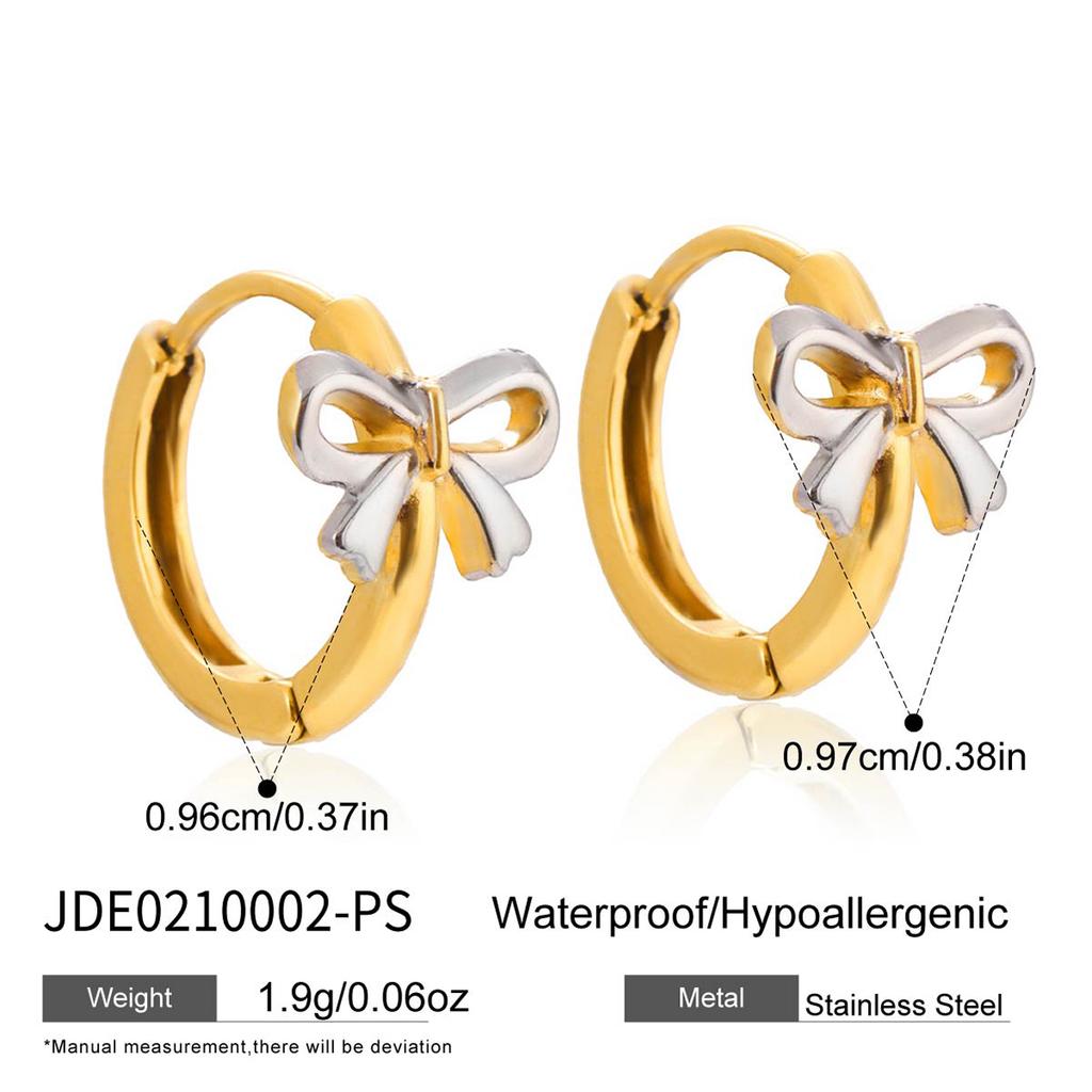Youthway Cute Bowknot Mixed Color Clip Earrings For Women Delicate  Gold Plated Stainless Steel Earrings Fashion Jewelry Gift