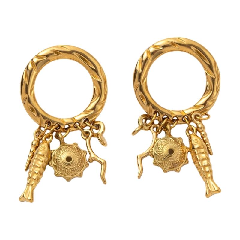 

Unique Fish Drop Earrings Fashionable Elegant Dangle Statement Earrings Stainless Steel Texture for Youthful Women 1