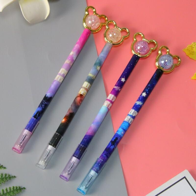 1 Piece Cute Cartoon Crystal Gel Ink Pens Kawaii Stationery Material Office School Supplies Gifts Gel Pen