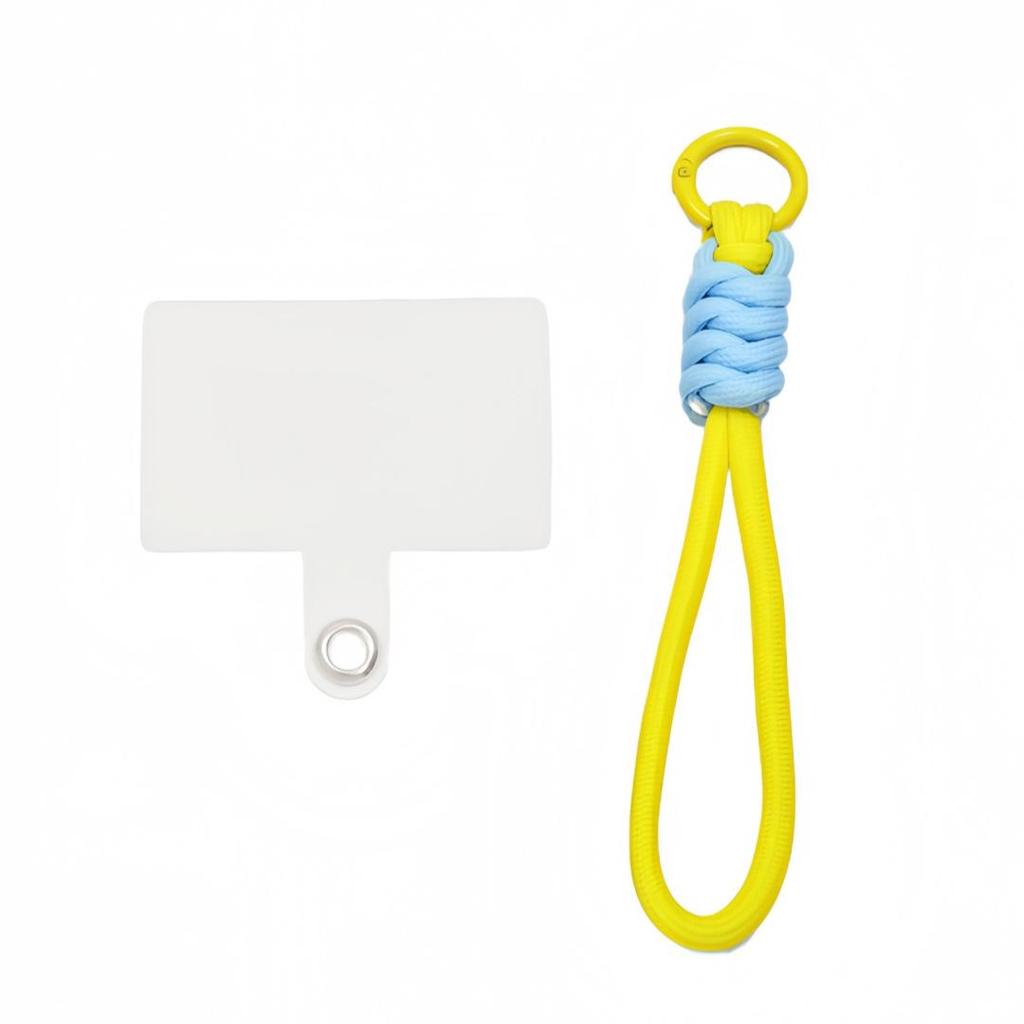 Dopamine Color Block Macaron Mobile Phone Lanyard – Short Woven, Creative Anti-lost Pendant