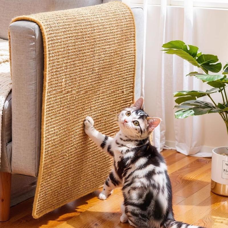 1pcs Cat Scratching Sisal Board Vertical Wall Sticker Furniture Protection Scratch Pad Cats Claw Training Climbing Patch Reuse Cat Scratching Board