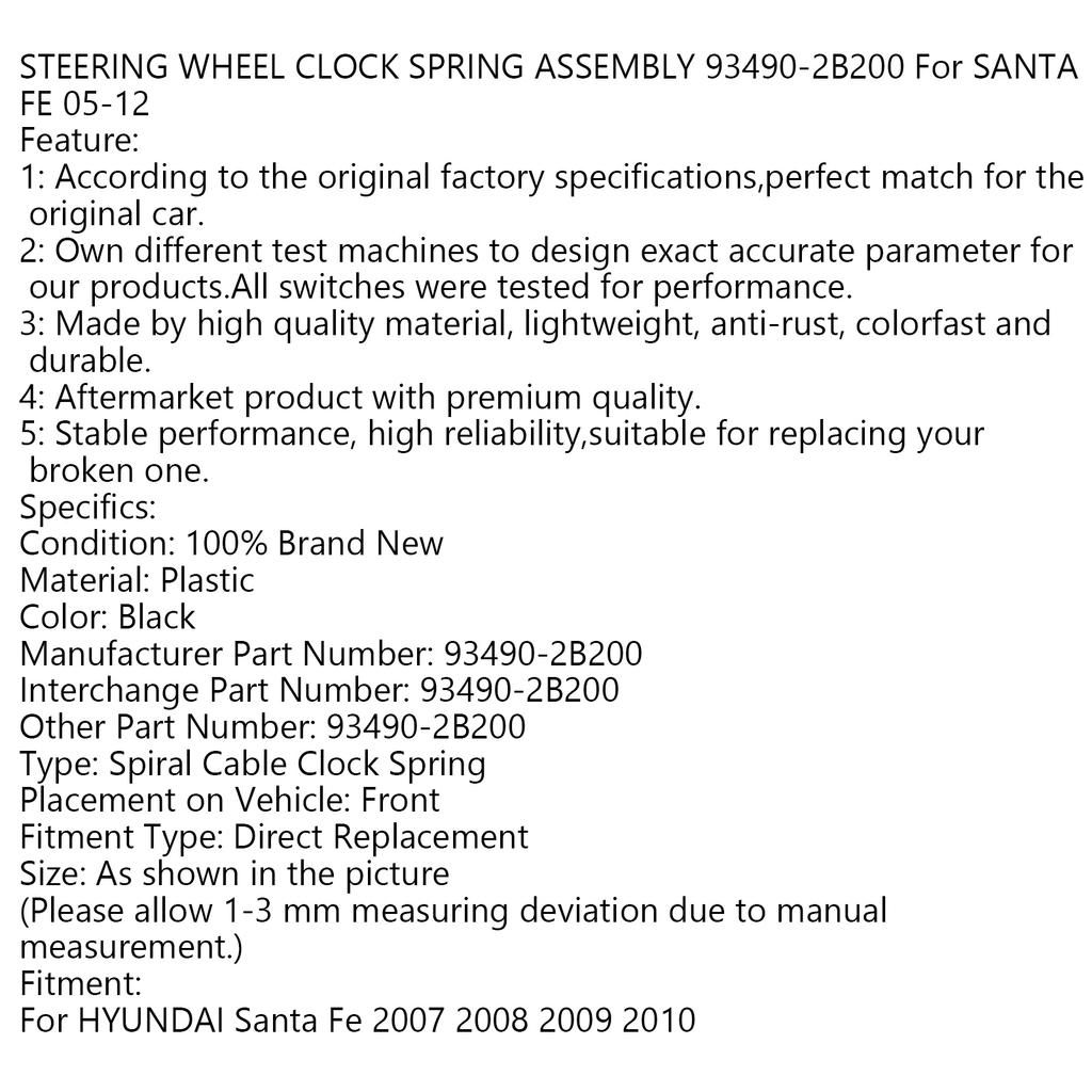 STEERING WHEEL CLOCK SPRING ASSEMBLY 93490-2B200 For SANTA FE 05-12
