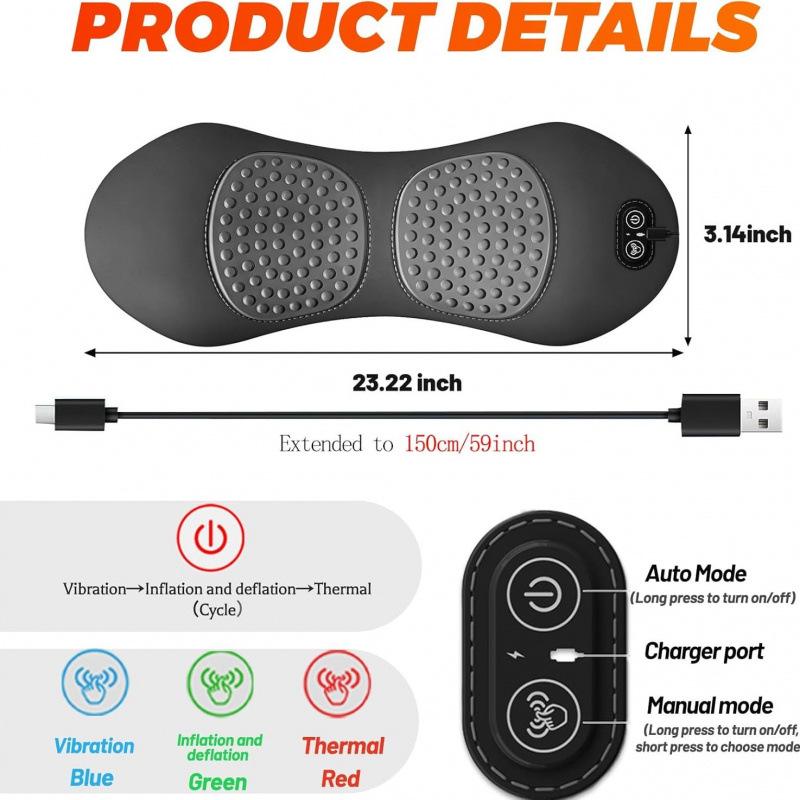 Cross-Border Memory Foam Heated Massage Lumbar Pillow for Sleep & Waist Support 59x8x23