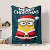 1Pc Christmas Minions Celebration Blanket Soft And Comfortable Casual Warm Camping Travel Christmas Halloween Gift M91758