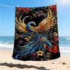 1pc Phoenix Feather Print Outdoor Blanket, Lightweight Polyester,