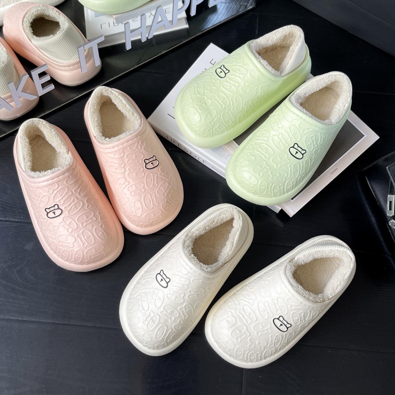 

Женские водонепроницаемые хлопковые тапочки на платформе, осенние и зимние новые термотапочки, домашние и наружные тапочки