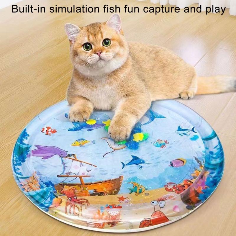 Aufblasbare Wasserspielmatte für Katzen Hunde Beschäftigende Sensorische Aktivität Wassermatte Spritzwasser Matte für Haustier Indoor Unterhaltung