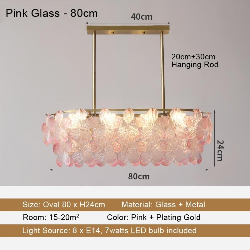 French Style LED Flower Pendant Light - Modern Glass Hanging Lamp for Living Room, Dining Room & Bedroom Home Decor