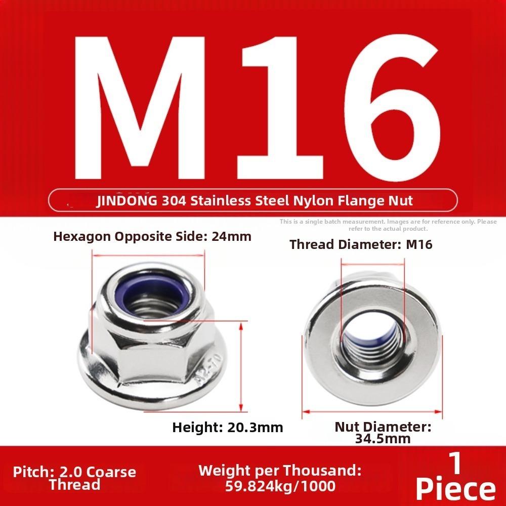 Nylon Insert Flange Lock Nuts Stainless Steel Serrated Nuts New Fastener Nuts  GB Standard