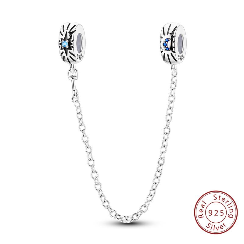 Girl New Stars Safety Chain Clip Charms Metal Key Locks Pendent Fit Original Bracelets Make Your Own Festival Accessory Elegant Fashion Beautiful