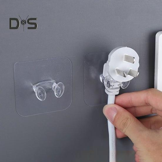 10/20 Peças Ganchos de Armazenamento de Parede Suporte de Cabo Transparentes Fácil de Instalar Adesivos Ganchos Cabide para Gerenciamento de Cabos