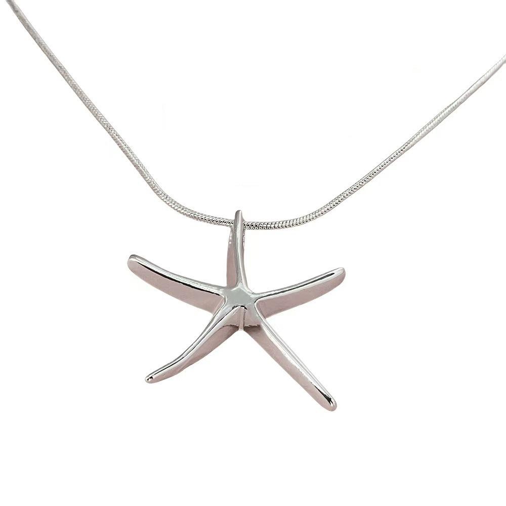 Minimalist Starfish Star Pendant Necklace Fashion Jewelry For Women Daily Wear
