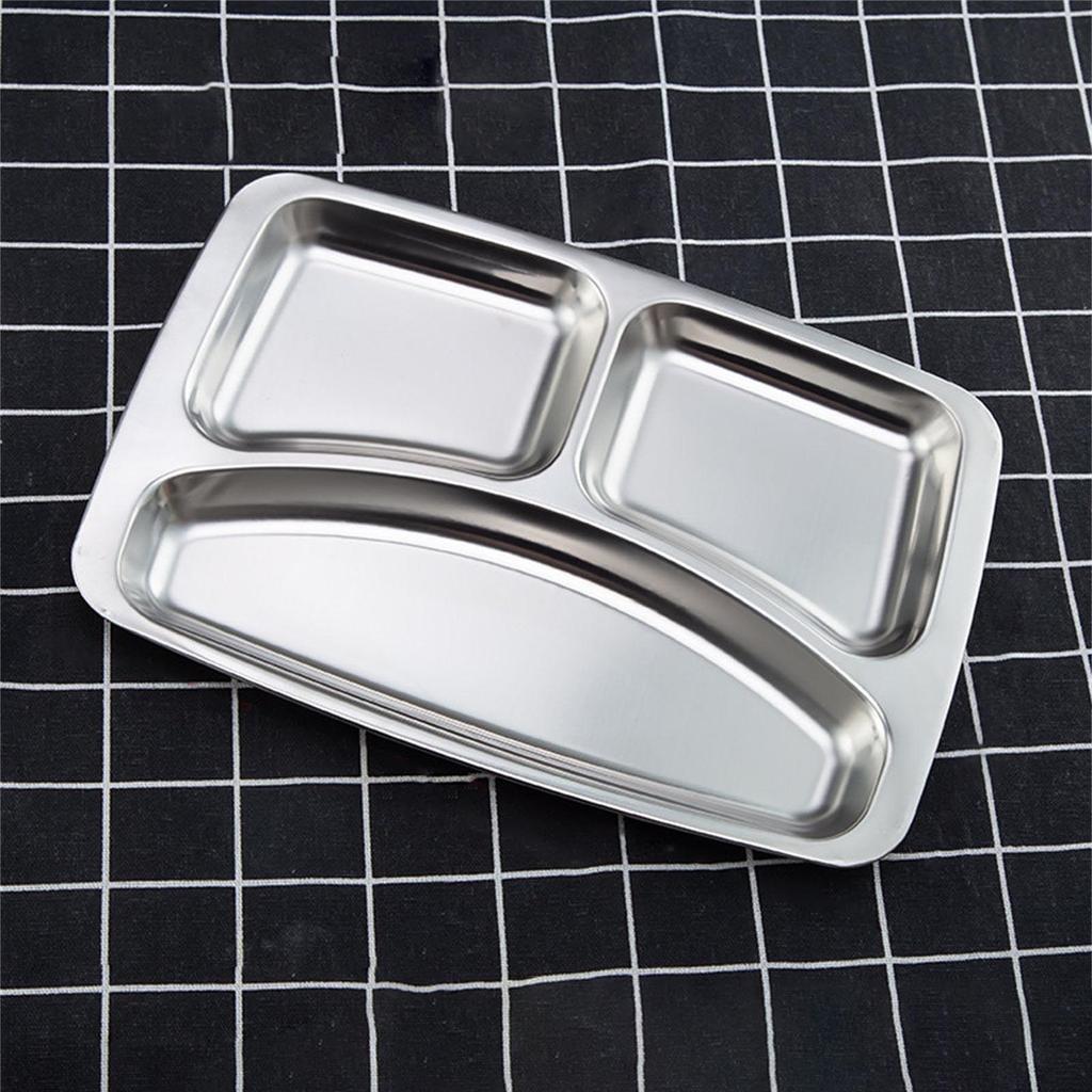 304Stainless Steel Portion Control Plate Divided Plate Compartment Tray Suitable for Home and Business Kitchen Use