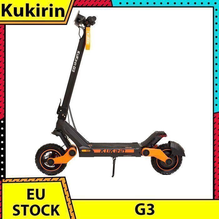 Trottinette Électrique KuKirin G3 – 50 km/h, 70 km Autonomie, Freins à Disque, IPX4, Pneus 10.5" Gonflables