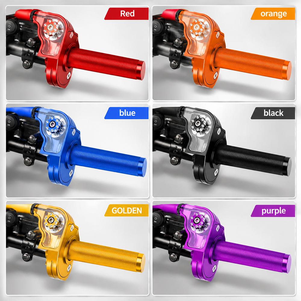 7/8''22mm Motorcycles Accelerator Handlebar Throttle Visible Twist Grip CNC Aluminum Universal For Dirt Pit Bike ATV Colorful Throttles 2