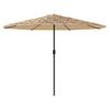 Brown Sun Umbrella with Steel Pole 324 X 324 X 247 Cm
