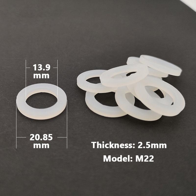 Packung mit 10 Gummi-Flachdichtscheiben, Außengewindegrößen M18-M28, 2,5 mm dick