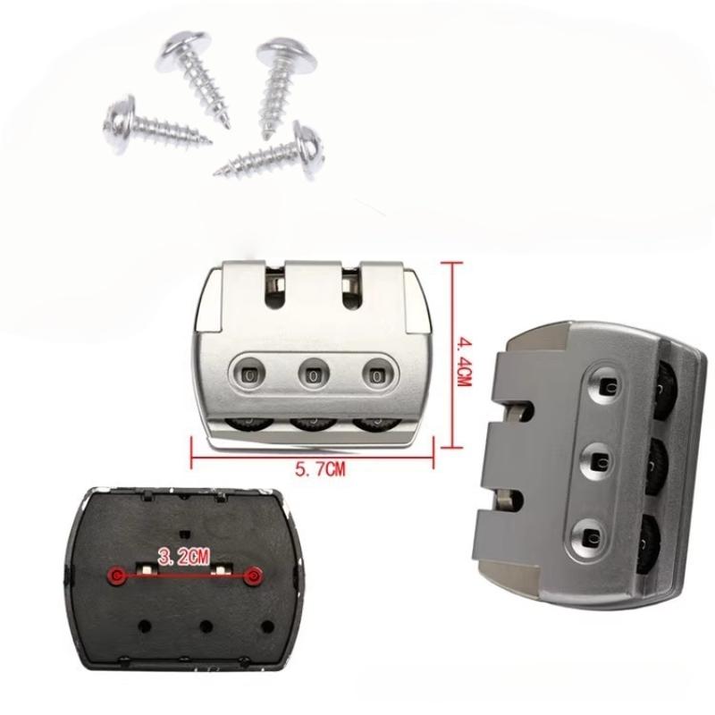 2Sets 3 Digits Luggage Lock Zinc Alloy Lock Catch Plastic Frosted Appearance Suitcase Password Security Lock With Screws