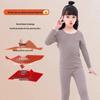 Girls' Fleece-Lined Thermal Underwear Set for Fall and Winter