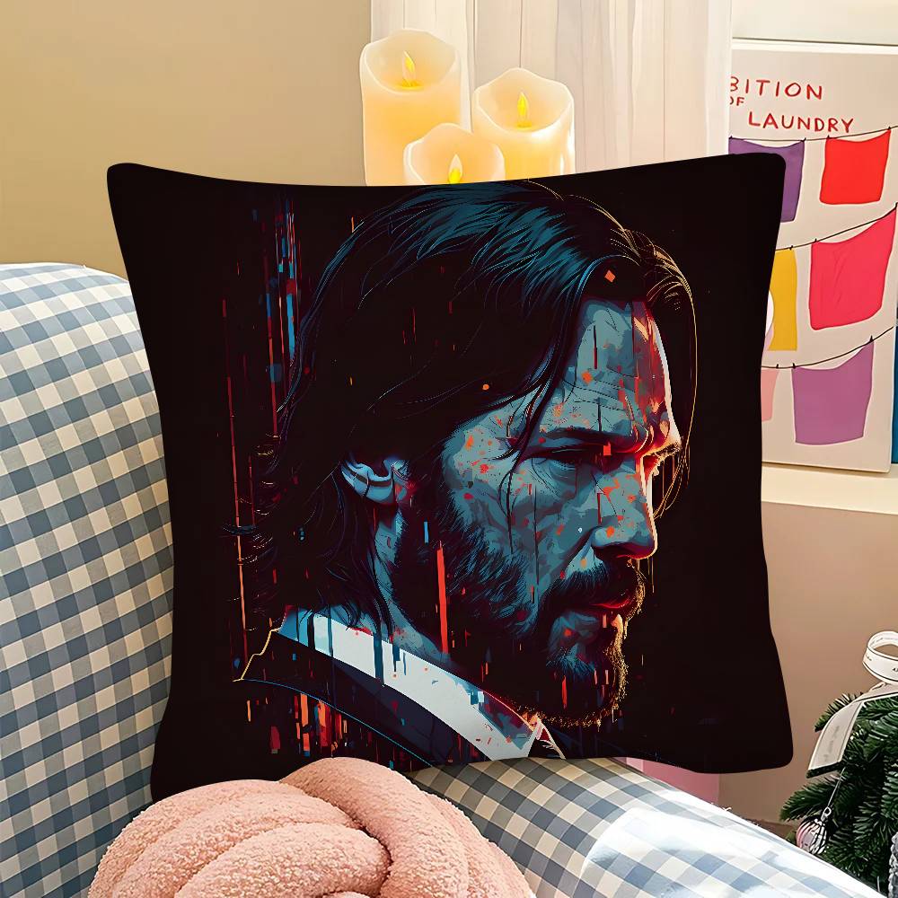 pc Classic Movie John Wick Pillow Case Fashion Square Pillowcase Bedroom Sofa Room Ins Decoration Leisure
