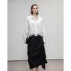 Demana Women's Lace Spliced Cotton Shirt