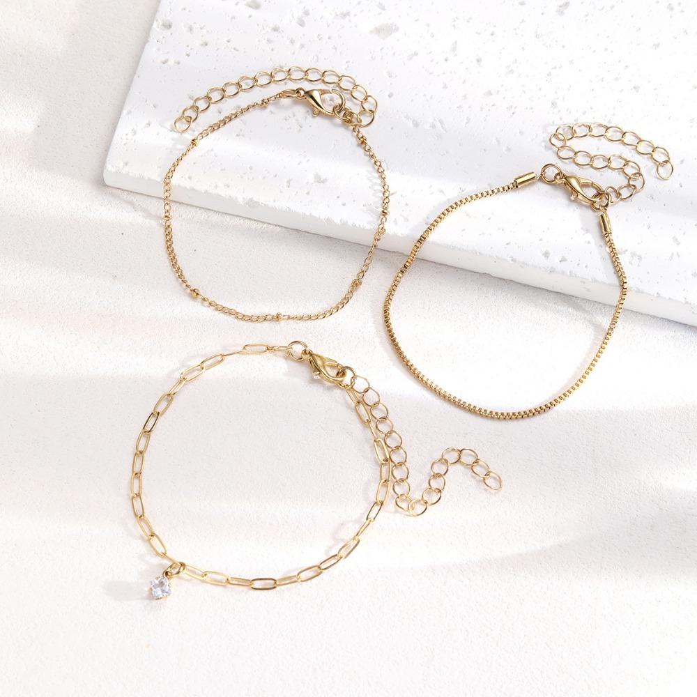 3-teiliges Vintage & Minimalistisches Strass-Armband-Set Perfekt für Alltag und Armband-Set