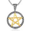 316L Rostfritt Stål Pentagram Hänge Halsband Vintage Satan Punk Hip Hop Biker Berlock Pentagram Halsband Smycken Grossist