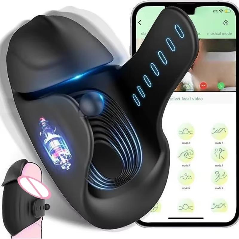 2025 New Bluetooth Penis Vibrator for Men Masturbator Cup Penis Delay Trainer Sex Machine Glans Massager Male Masturbate Vibrator Sex Toy