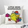 Cartoon Mr Men and Little Miss Cushion Cover Natural Linen Pillowcase Set AllinOne Decor for Sofa Bedroom  Chair